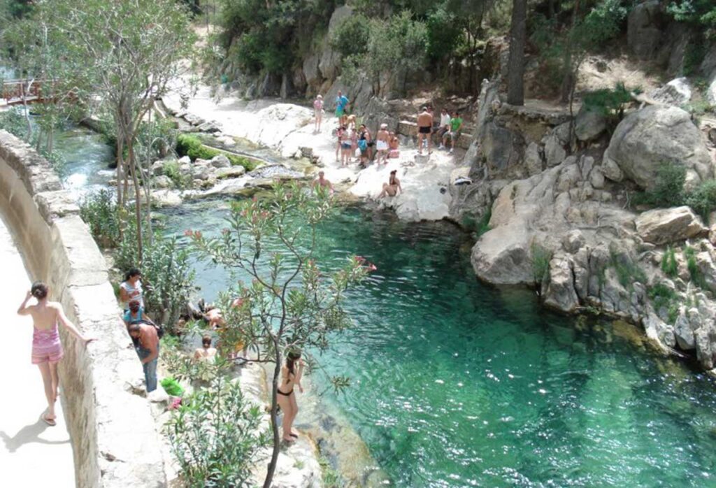 Waterfall tourist spot Alicante river stream glacial watersports