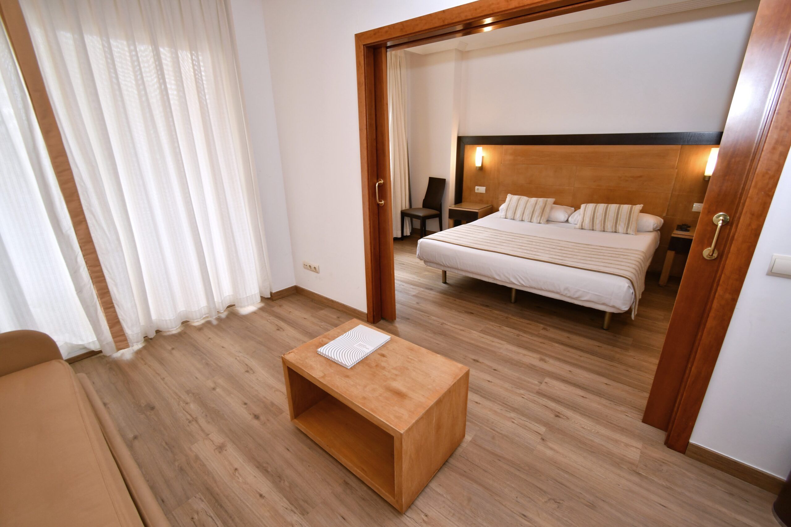 Spacious guest suite at Hotel Bonalba with Mediterranean design