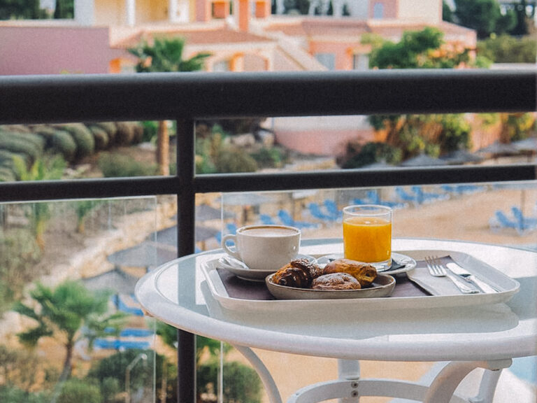 Coffee, orange juice and pastries from the Hotel Bonalba Express Breakfast